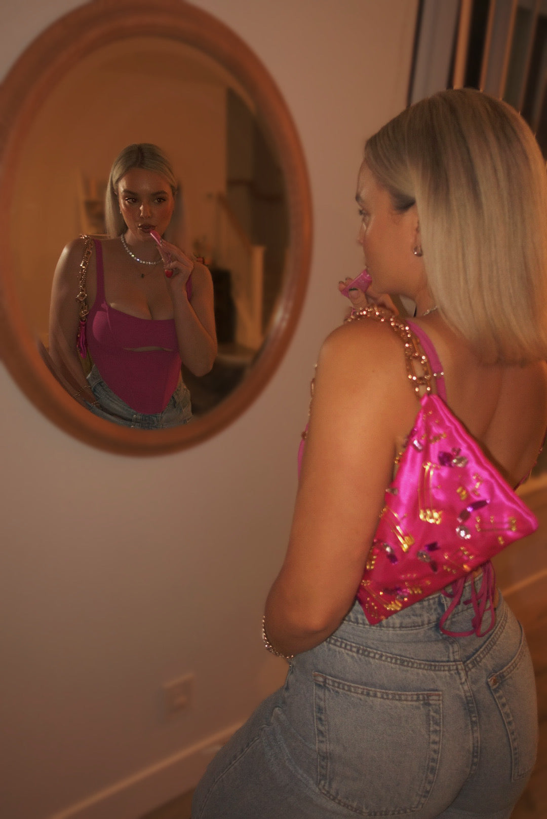 Hot Pink Venice Pins Bag