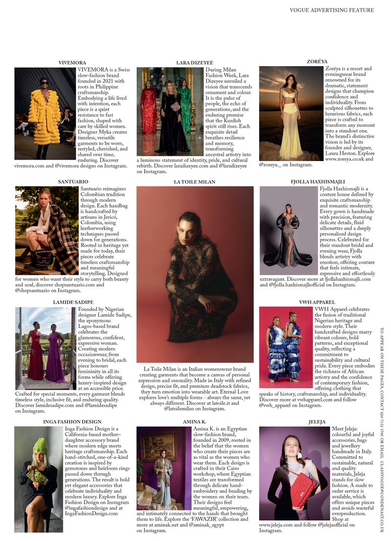 Vogue UK feature page